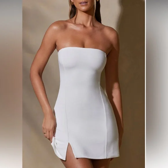 Oh Polly Strapless White Dress - Picture 1 of 5
